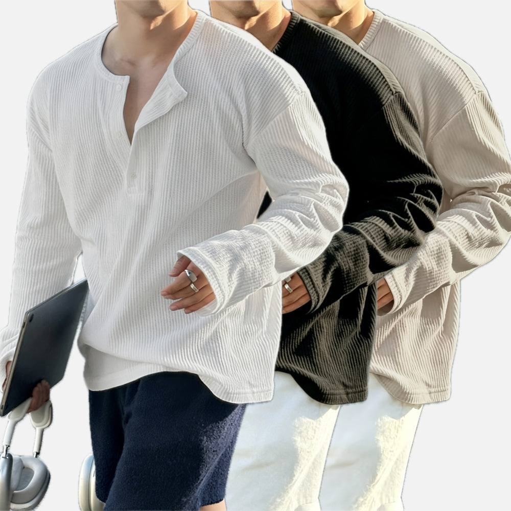 Gareth Emil Henley Shirt - White - view 2