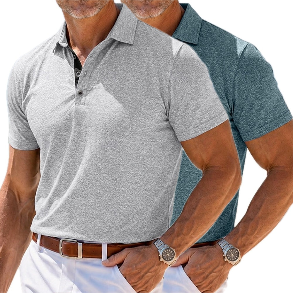 Heath Carter Color-Block Polo - Grey - view 2