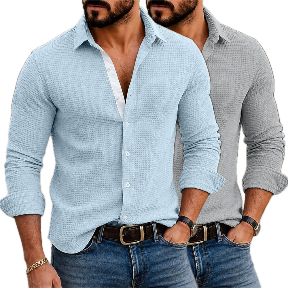 Holden Blake Waffle Shirt - Blue - view 2