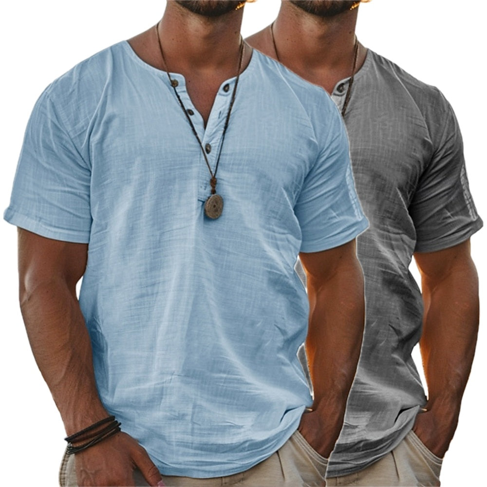 Mason Cole Henley Tee - Blue - view 2