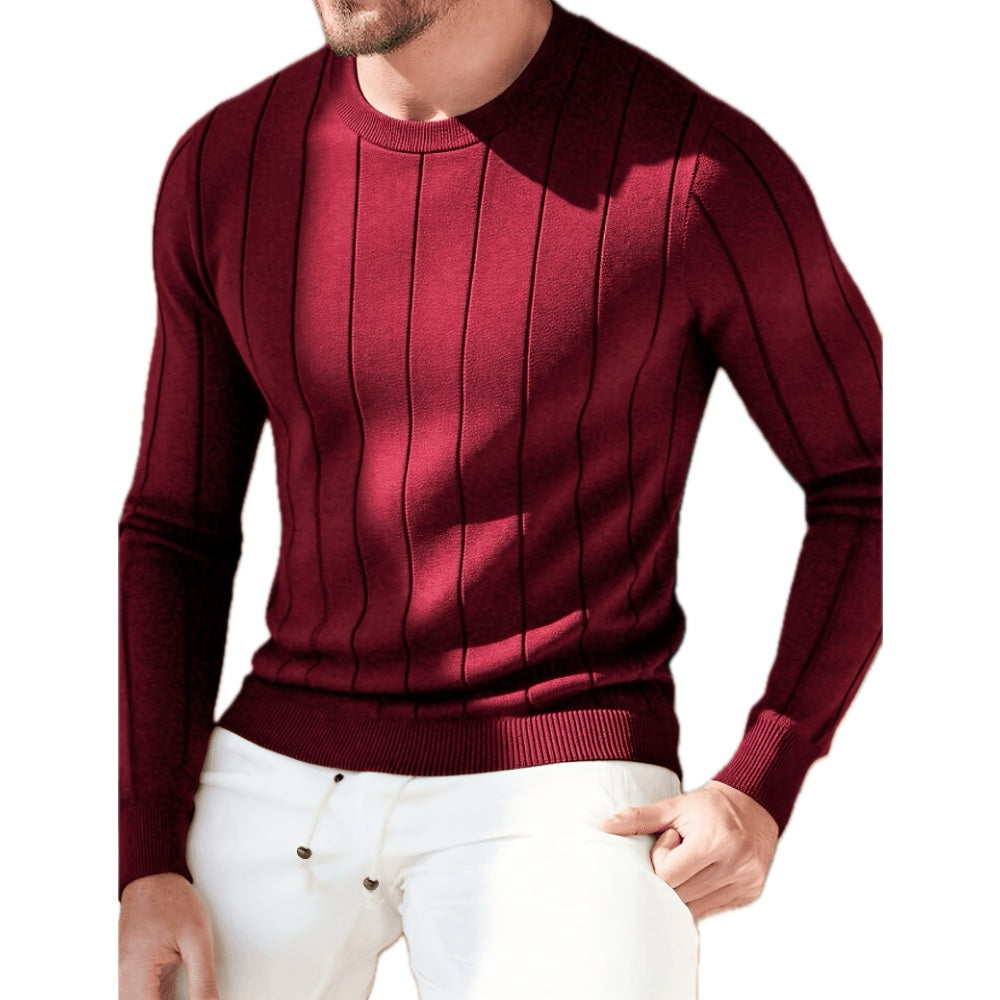 Micah Jude Ribbed Sweater - Burgundy - view 1