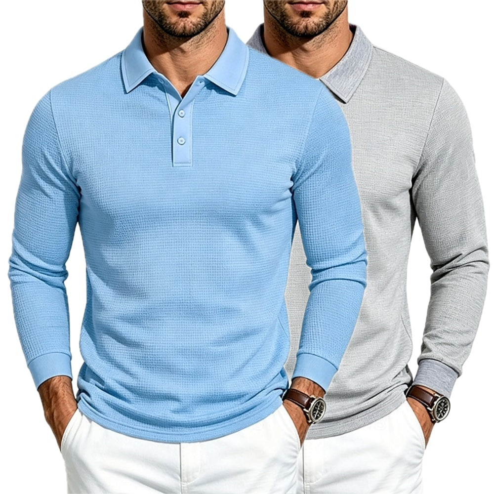 Quentin Vance Textured Polo - Blue - view 2