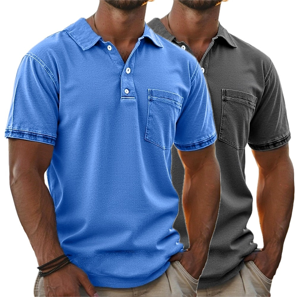 Tristan Vale Washed Polo - Blue - view 2