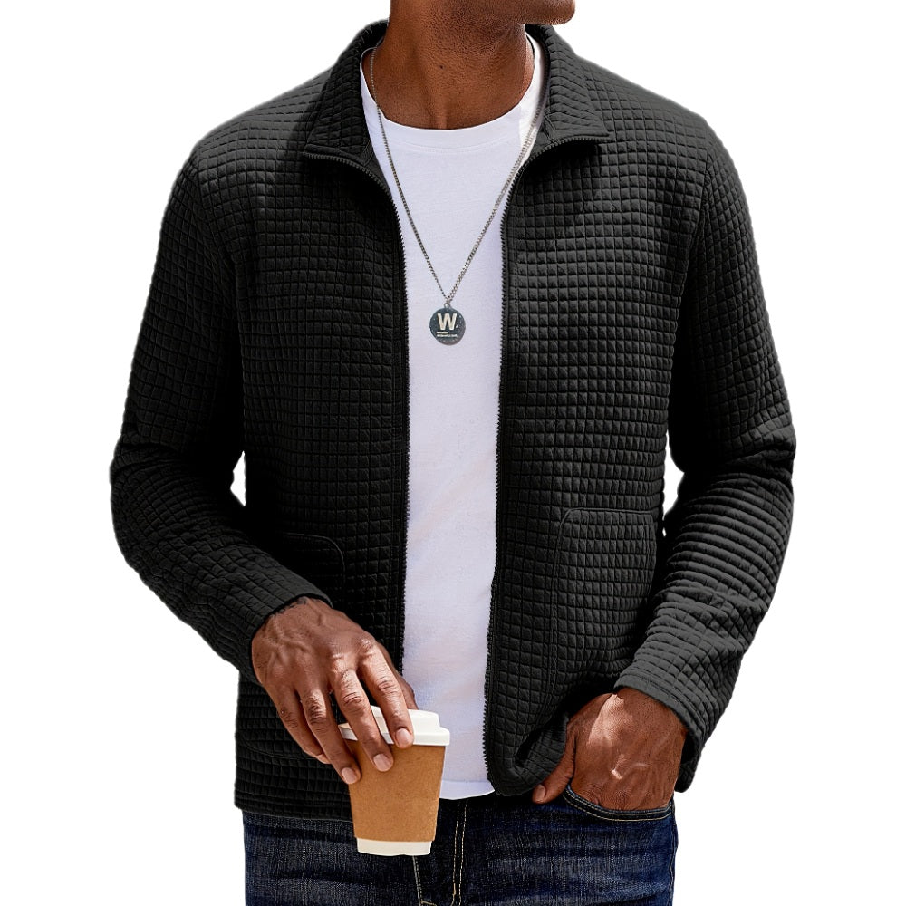 Aaron Felix Waffle Jacket - Black - view 1
