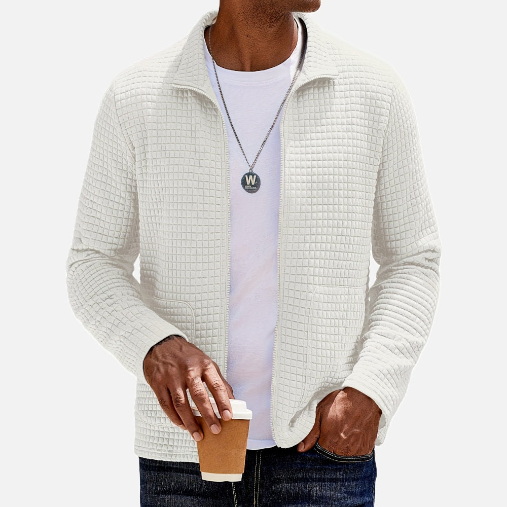 Aaron Felix Waffle Jacket - White - view 1