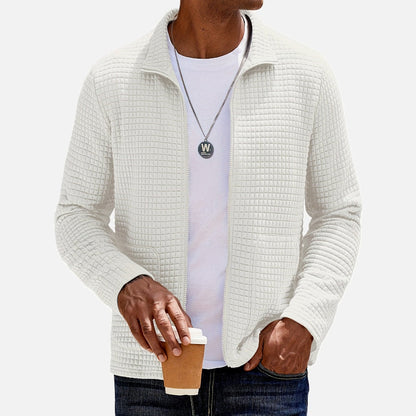 Aaron Felix Waffle Jacket - White - view 1