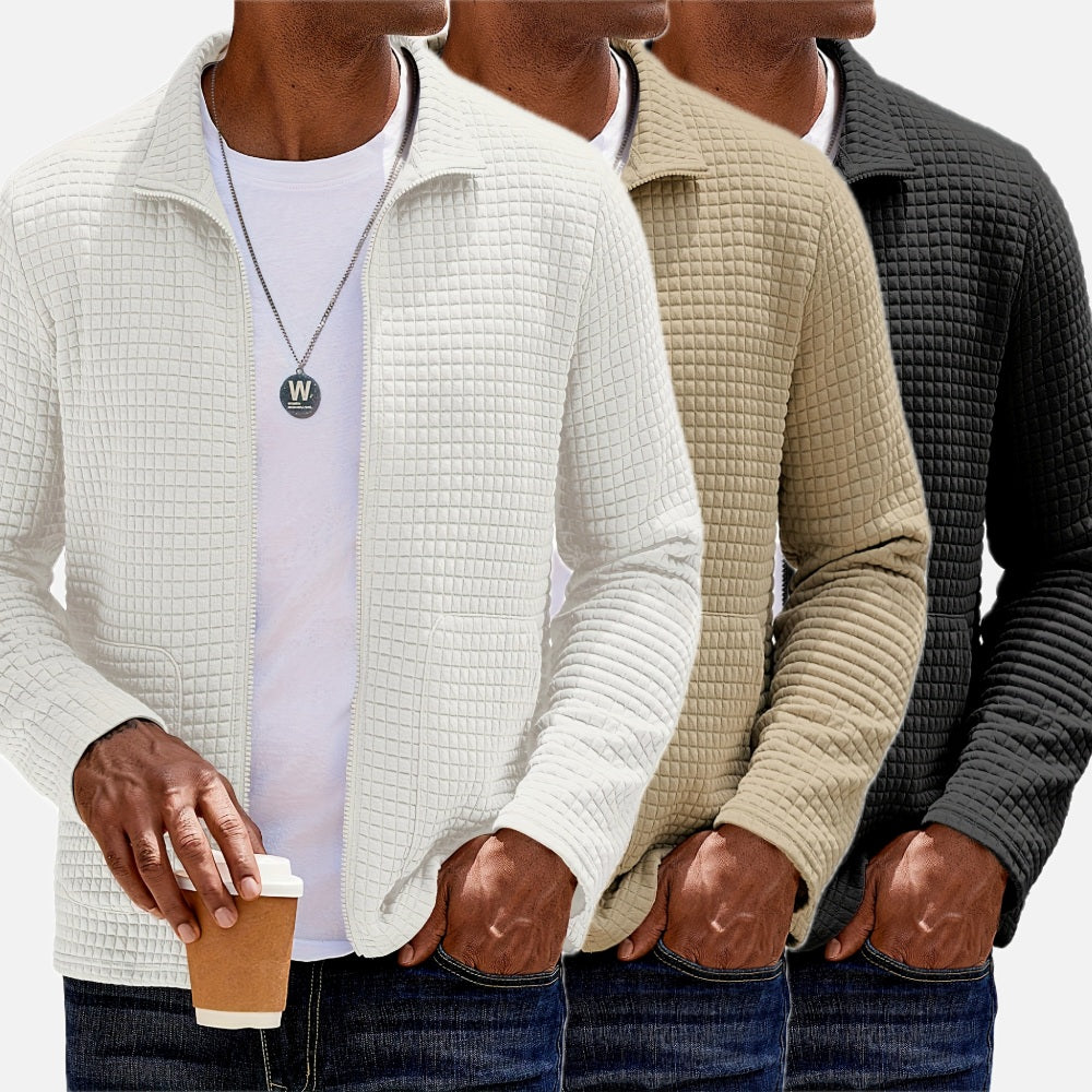 Aaron Felix Waffle Jacket - White - view 2