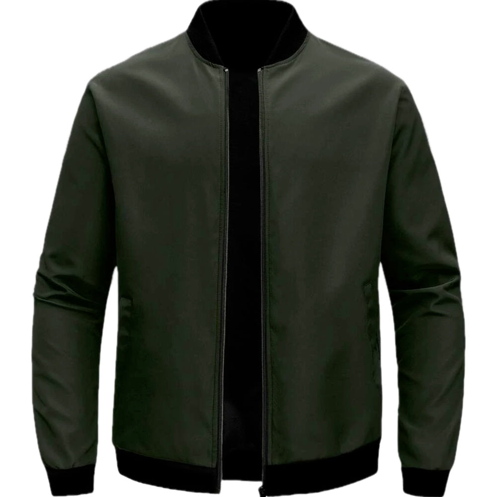 Adrian Cole Baseball Jacket - Dark Green - view 1