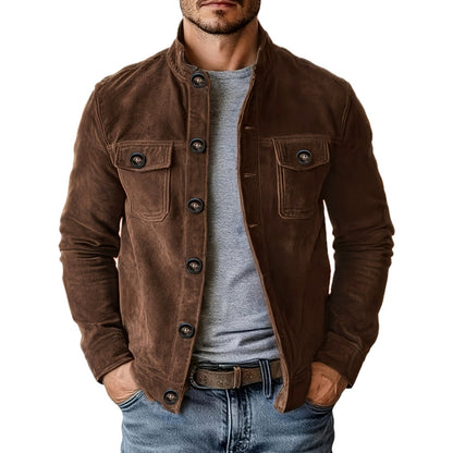 Adrian Knox Stand-Collar Jacket - Dark Brown - view 1