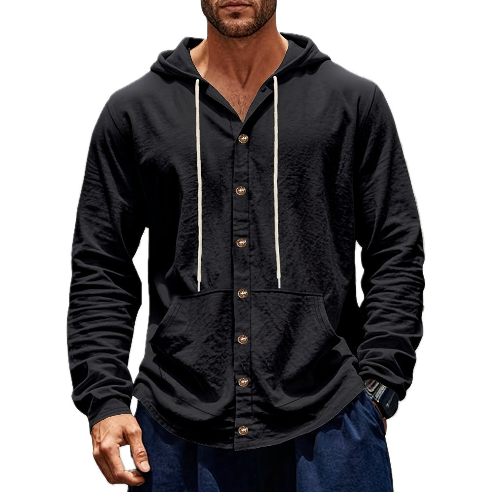 Alaric Dean Hooded Shirt - Black - view 1