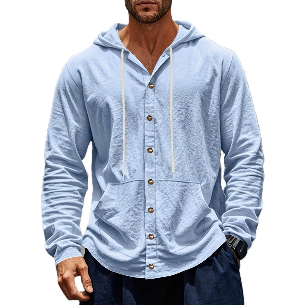 Alaric Dean Hooded Shirt - Blue - view 1