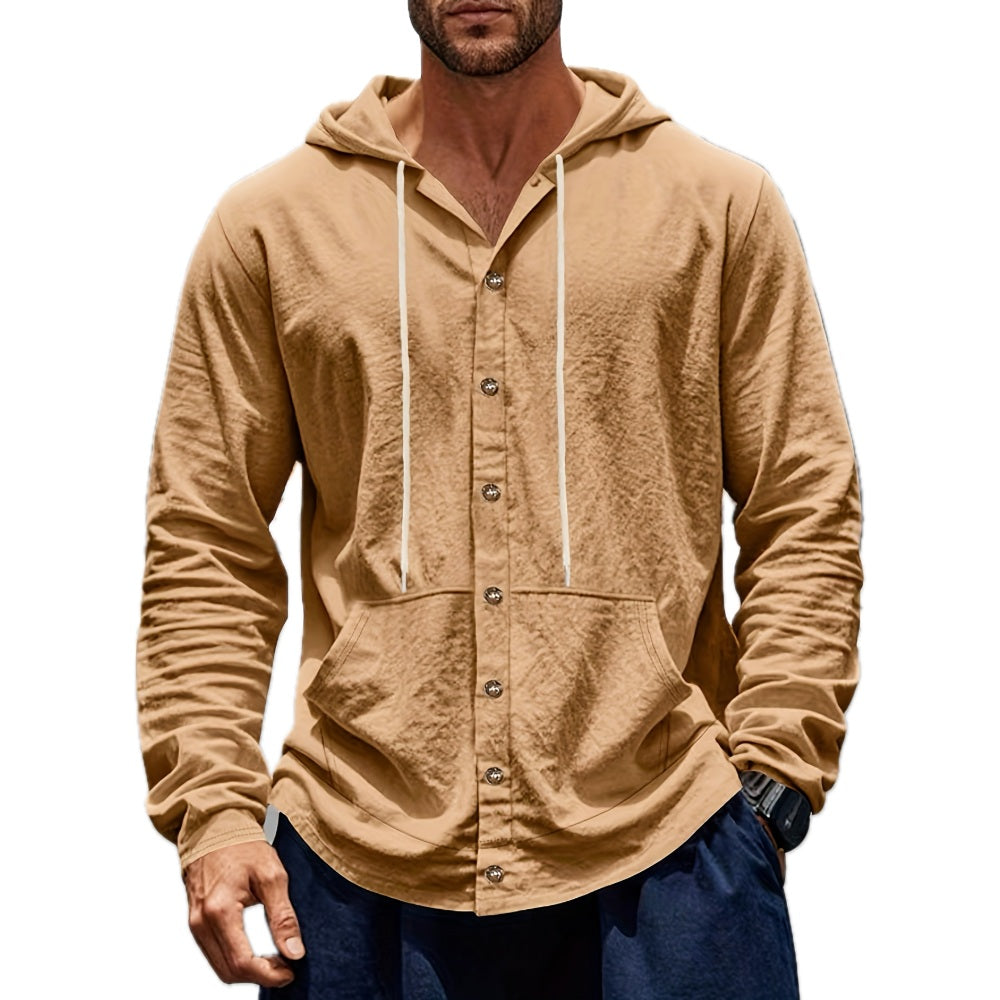 Alaric Dean Hooded Shirt - Brown - view 1