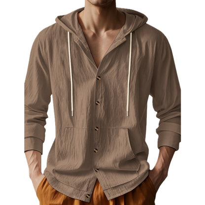 Alaric Dean Hooded Shirt - Coffee Color - view 1
