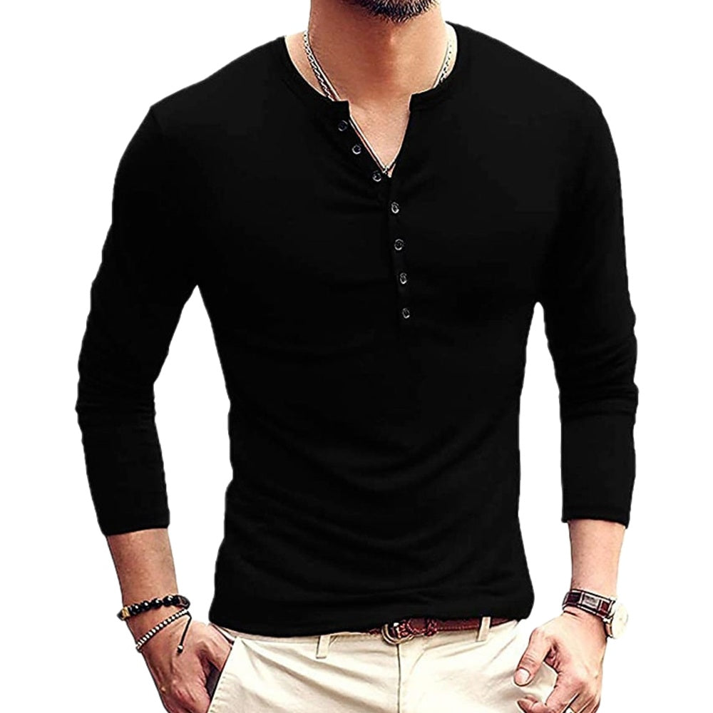 Alaric Stone Stand-Collar Tee - Black - view 1
