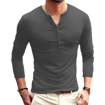 Alaric Stone Stand-Collar Tee - Grey - view 1