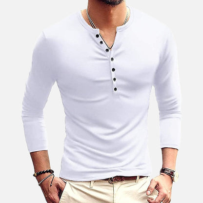 Alaric Stone Stand-Collar Tee - White - view 1