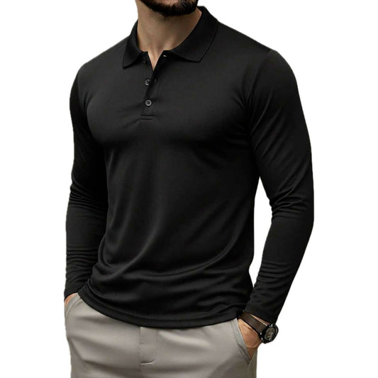Alden Brooks Long-Sleeve Polo - Black - view 1