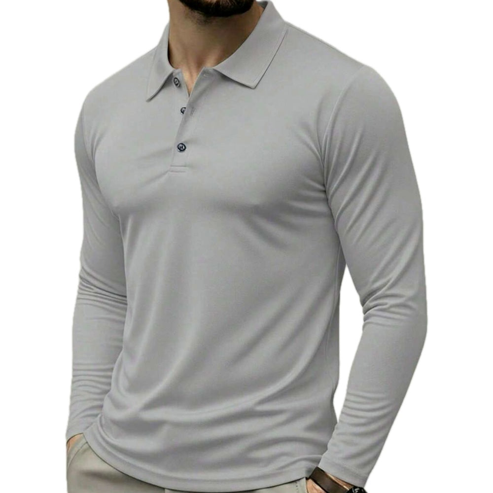 Alden Brooks Long-Sleeve Polo - Grey - view 1