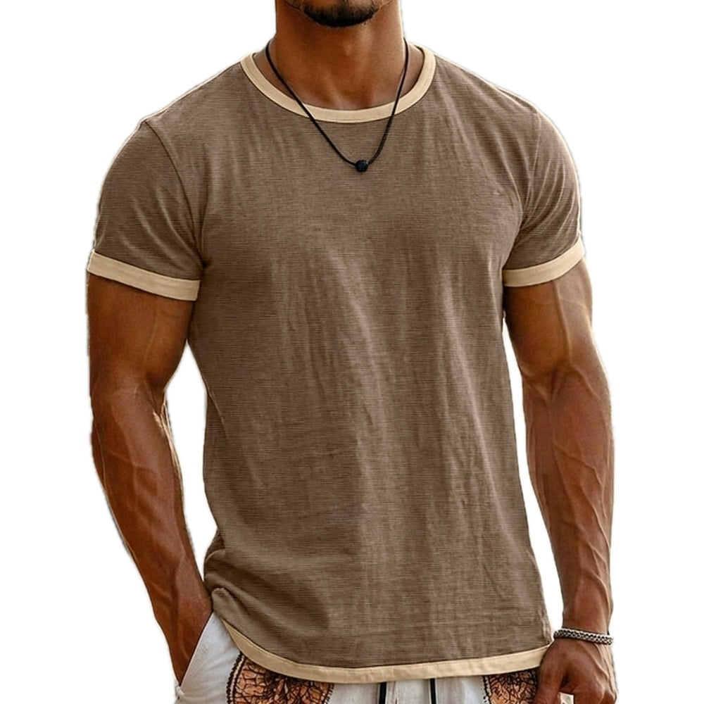 Alden Pierce Color-Block Tee - Brown - view 1