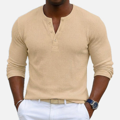 Alden Reid Ribbed Henley - White - view 2