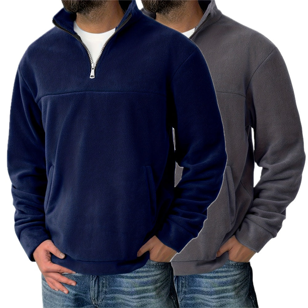 Alistair Vaughn Half-Zip Sweater - Navy - view 2
