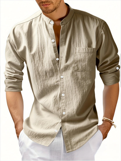 Archer Quinn Hawaiian Henley - Khaki - view 1