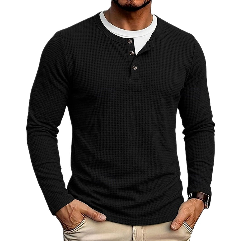 Beckett Hayes Layered Henley - Black - view 1