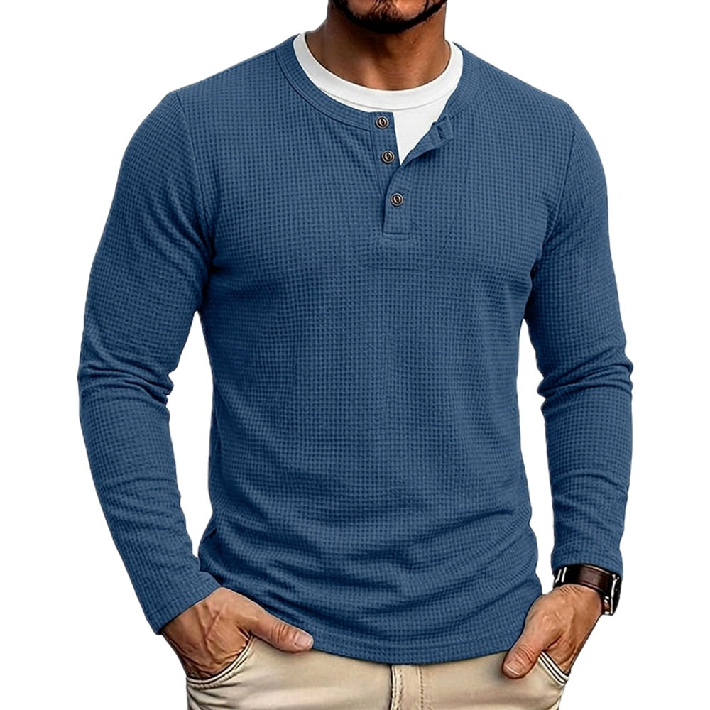 Beckett Hayes Layered Henley - Blue - view 1