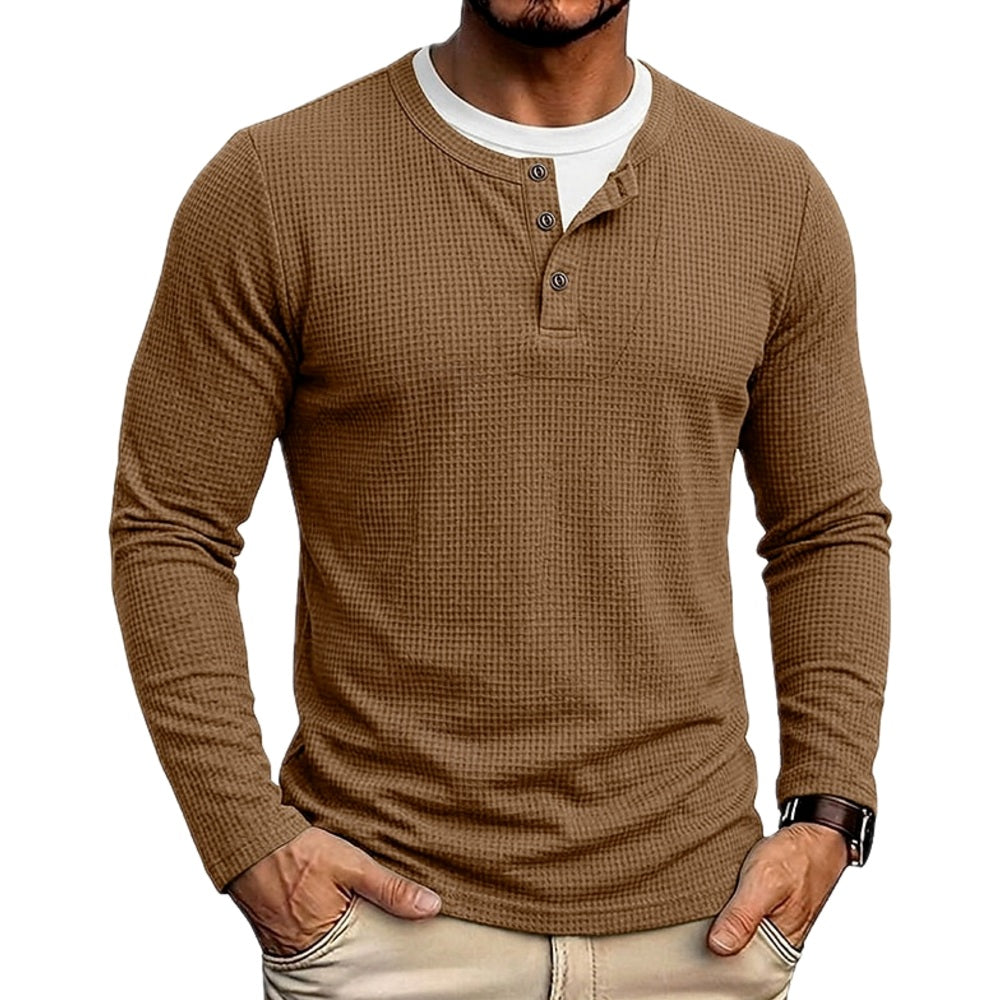 Beckett Hayes Layered Henley - Brown - view 1
