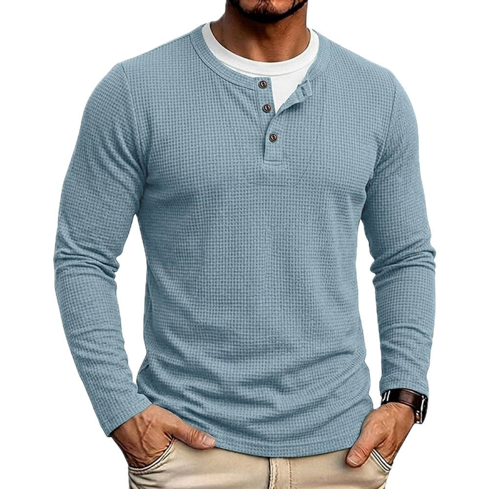 Beckett Hayes Layered Henley - Light Blue - view 1
