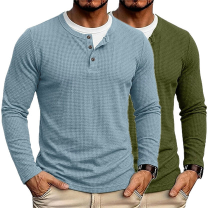 Beckett Hayes Layered Henley - Light Blue - view 2