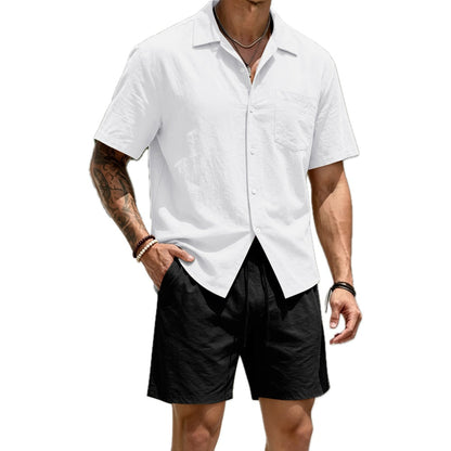 Bennett Hayes Short-Sleeve Shirt - Light White+Black Color - view 1