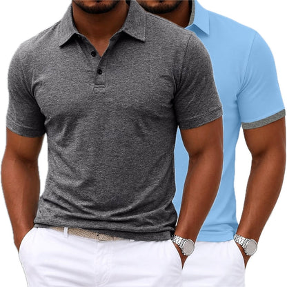 Blaine Carter Color-Block Polo - Grey - view 2