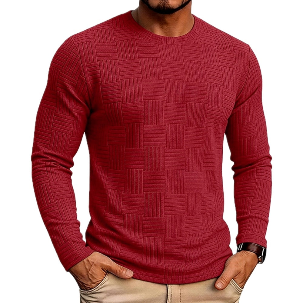 Blaine Carter Jacquard Tee - Burgundy - view 1