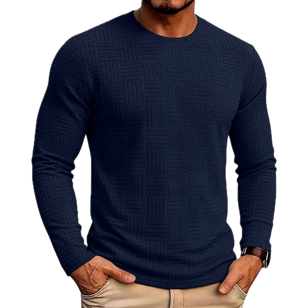 Blaine Carter Jacquard Tee - Navy - view 1
