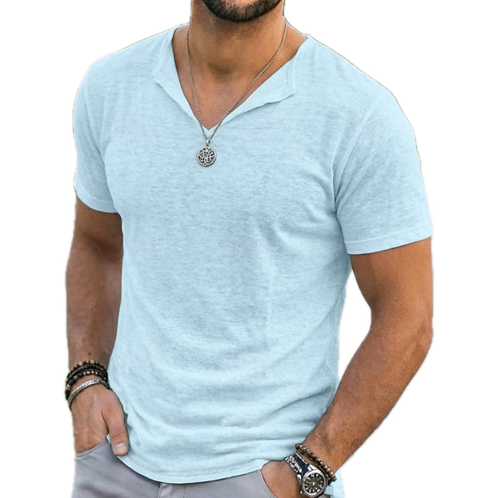 Blaine Mercer V-Neck Tee - Blue - view 1