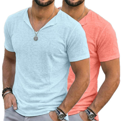 Blaine Mercer V-Neck Tee - Blue - view 2