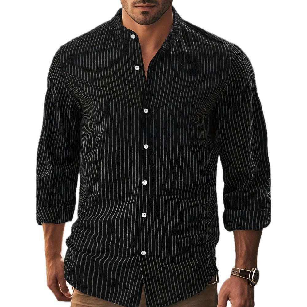 Blaise Mercer Stand-Collar Shirt - Black - view 1