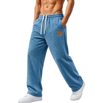 Bram Vale Waffle Pants - Blue - view 1