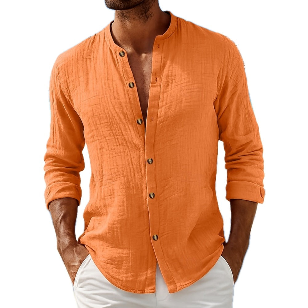Caleb Mercer Button-Up Shirt - Orange - view 1