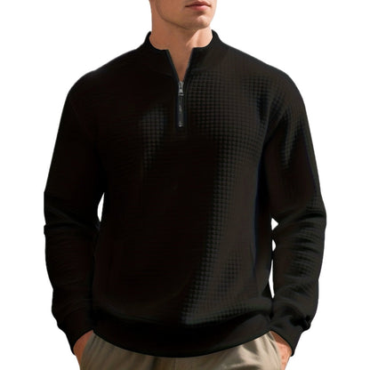 Caleb Owen Jacquard Sweatshirt - Black - view 1
