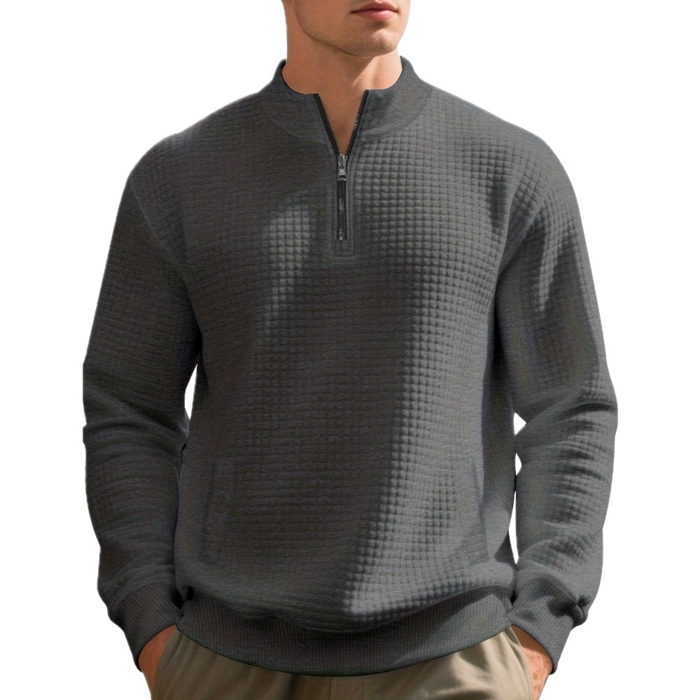 Caleb Owen Jacquard Sweatshirt - Grey - view 1