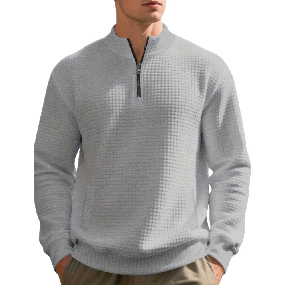Caleb Owen Jacquard Sweatshirt - Light Grey - view 1