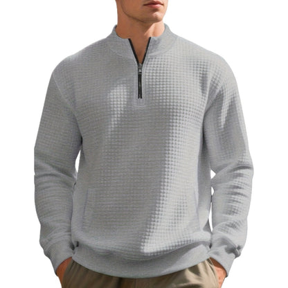 Caleb Owen Jacquard Sweatshirt - Light Grey - view 1