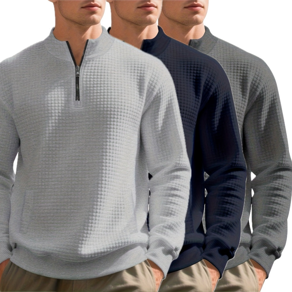 Caleb Owen Jacquard Sweatshirt - Light Grey - view 2