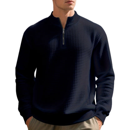 Caleb Owen Jacquard Sweatshirt - Navy - view 1