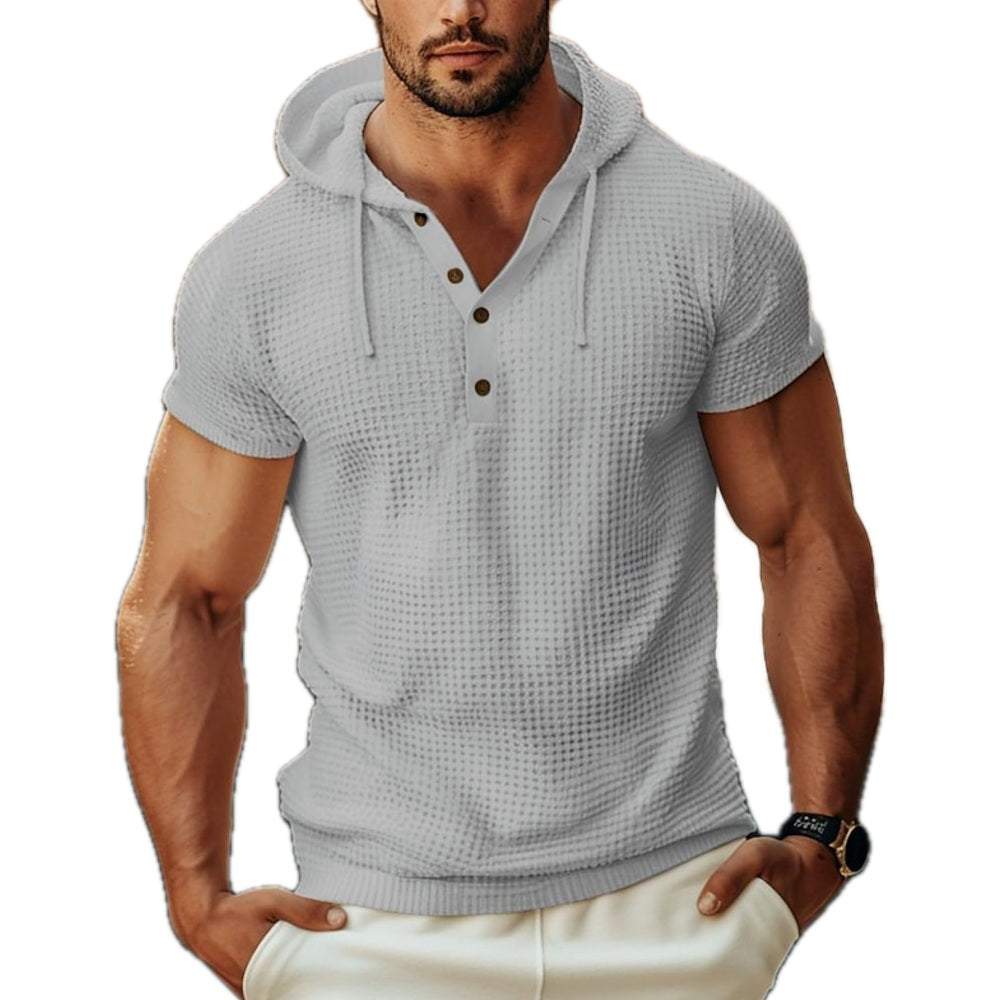 Caleb Stone Hooded Tee - Grey - view 1