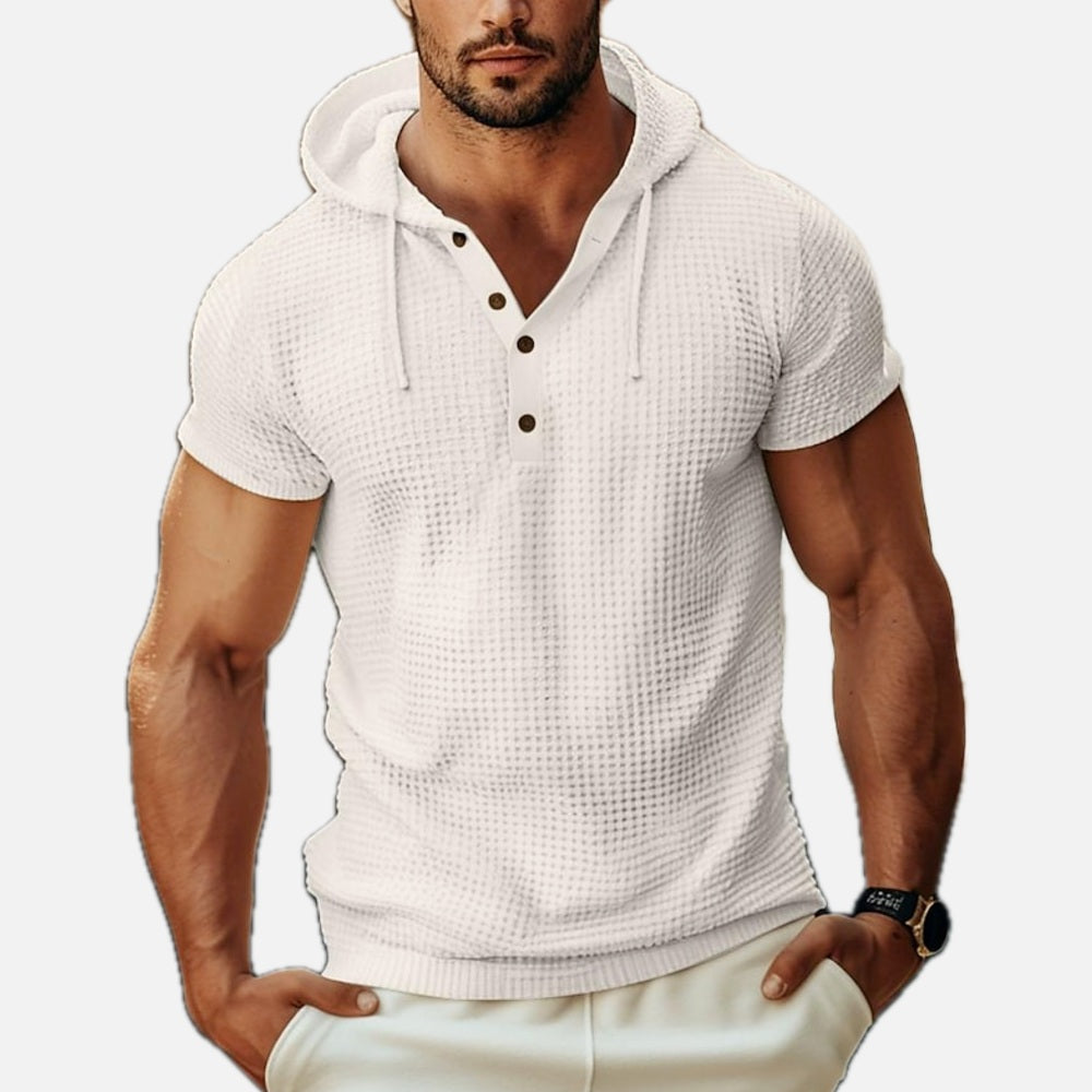 Caleb Stone Hooded Tee - White - view 1