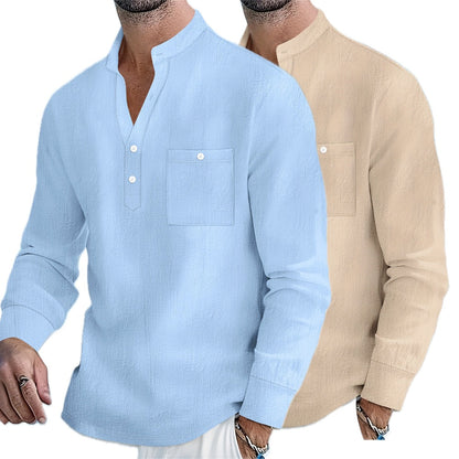 Callan Reese Henley Shirt - Blue - view 2