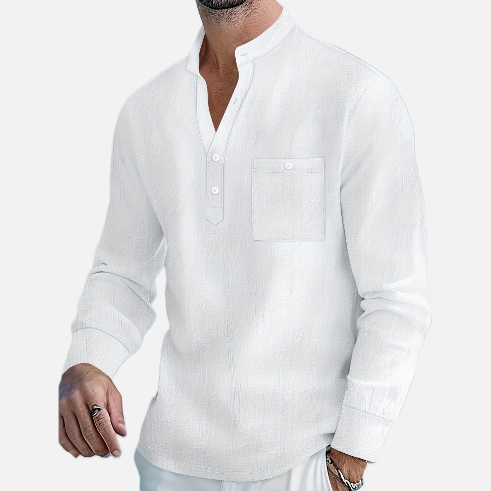 Callan Reese Henley Shirt - White - view 1